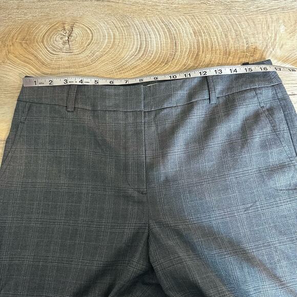 Loft Kate Classic Flare Leg Cuffed Trouser Pant Grey Glen Plaid 10 - Picture 8 of 10